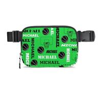 CURLYOOT Custom Fanny Pack for Women Waist Packs Crossbody Belt Bag with Adjustable Strap for Sports Workout Running Traveling Hiking, Green, Medium, Modern