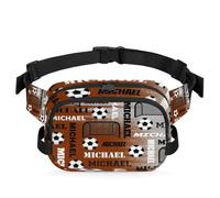 CURLYOOT Custom Fanny Pack for Women Waist Packs Crossbody Belt Bag with Adjustable Strap for Sports Workout Running Traveling Hiking, Brow Gray, M, Modern