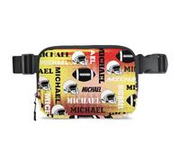 CURLYOOT Custom Fanny Pack for Women Waist Packs Crossbody Belt Bag with Adjustable Strap for Sports Workout Running Traveling Hiking, Red Yellow, M, Modern