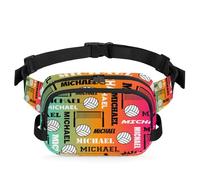 CURLYOOT Custom Fanny Pack for Women Waist Packs Crossbody Belt Bag with Adjustable Strap for Sports Workout Running Traveling Hiking, Red Yellow Blues, M, Modern