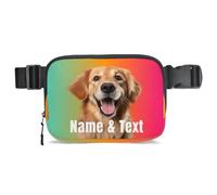 CURLYOOT Custom Fanny Pack for Women Waist Packs Crossbody Belt Bag with Adjustable Strap for Sports Workout Running Traveling Hiking, Red Yellow Blues, Medium, Modern