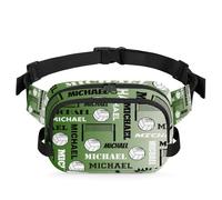 CURLYOOT Custom Fanny Pack for Women Waist Packs Crossbody Belt Bag with Adjustable Strap for Sports Workout Running Traveling Hiking, Misty Green, Medium, Modern