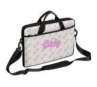 CURLYOOT Custom Laptop Bag with Name, Personalized Name Laptop Sleeve Case 13-14 inch Handbag Waterproof Messenger Shoulder Bag Computer Carrying Bag, Light Purple Gray