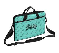 CURLYOOT Custom Laptop Bag with Name, Personalized Name Laptop Sleeve Case 13-14 inch Handbag Waterproof Messenger Shoulder Bag Computer Carrying Bag, Black Blue