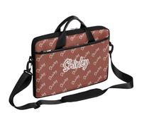 CURLYOOT Custom Laptop Bag with Name, Personalized Name Laptop Sleeve Case 13-14 inch Handbag Waterproof Messenger Shoulder Bag Computer Carrying Bag, Light Brown