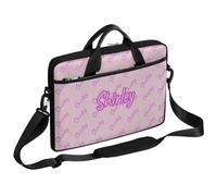 CURLYOOT Custom Laptop Bag with Name, Personalized Name Laptop Sleeve Case 13-14 inch Handbag Waterproof Messenger Shoulder Bag Computer Carrying Bag, Gray Purple