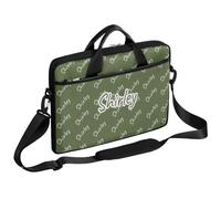 CURLYOOT Custom Laptop Bag with Name, Personalized Name Laptop Sleeve Case 13-14 inch Handbag Waterproof Messenger Shoulder Bag Computer Carrying Bag, Green Dark
