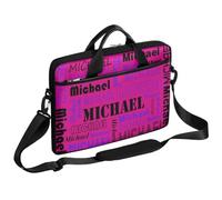 CURLYOOT Custom Laptop Sleeve Case with Name, Personalized Laptop Bag 13-14 inch Handbag Waterproof Messenger Shoulder Bag Computer Carrying Bag, Purple Red
