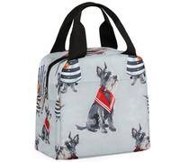 CURLYOOT Cute Dog Scottish Terrier Lunch Bag for Women and Men Lunch Tote Bag Reusable Lunch Box Insulated Cooler Bag for Work Picnic Travel Beach