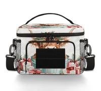 CURLYOOT Cute Highland Cow Farm Xmas Tactical Lunch Bag Large Insulated Lunch Box for Women Men, Leakproof Cooler Bag with Shoulder Strap, Lunchbox for Work Picnic Travel