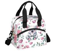 CURLYOOT Cute Koala Floral Insulated Lunch Bag for Women Men Adults, Lunch Box with Adjustable Shoulder Strap Reusable Lunchs Tote Bags Cooler Bag for Work Picnic Camping