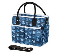 CURLYOOT Dog Paws Insulated Lunch Bag for Women Men Adults, Puppy Cat Footprint Lunch Box with Adjustable Shoulder Strap Large Lunchs Tote Bag for Work Picnic Camping