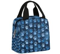 CURLYOOT Dog Paws Lunch Bag for Women and Men Puppy Cat Footprint Lunch Tote Bag Reusable Lunch Box Insulated Cooler Bag for Work Picnic Travel Beach