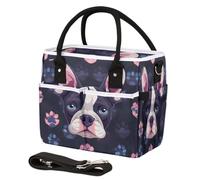 CURLYOOT English Bulldog Funny Dog Insulated Lunch Bag for Women Men Adults, Lunch Box with Adjustable Shoulder Strap Large Lunchs Tote Bag for Work Picnic Camping