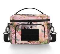 CURLYOOT Floral Koala Cartoon Animal Tactical Lunch Bag Large Insulated Lunch Box for Women Men, Leakproof Cooler Bag with Shoulder Strap, Lunchbox for Work Picnic Travel