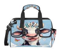 CURLYOOT Funny Cute Cow Bull Animal Tool Bag for Men and Women, 14.8inch Heavy Duty Tools Tote Organizer Bags, Waterproof Tool box Storage Bag with Adjustable Shoulder Strap