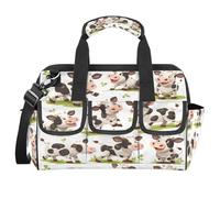 CURLYOOT Funny Cute Cow Bull Tool Bag for Men and Women, 14.8inch Heavy Duty Tools Tote Organizer Bags, Waterproof Tool box Storage Bag with Adjustable Shoulder Strap