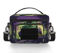CURLYOOT Green Monster Truck Car Tactical Lunch Bag Large Insulated Lunch Box for Women Men, Leakproof Cooler Bag with Shoulder Strap, Lunchbox for Work Picnic Travel