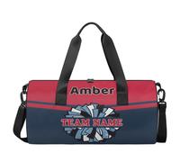 CURLYOOT Gym Bags for Men Women Travel Duffle Bag Lightweight Weekender Overnight Carry-On Shoulder Duffel Tote Bag, Red Navy, Large