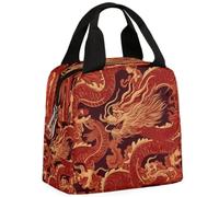CURLYOOT Japanese Dragon Lunch Bag for Women and Men Lunch Tote Bag Reusable Lunch Box Insulated Cooler Bag for Work Picnic Travel Beach