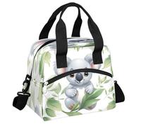 CURLYOOT Koala Insulated Lunch Bag for Women Men Adults, Lunch Box with Adjustable Shoulder Strap Reusable Lunch Tote Bag Cooler Bag for Work Picnic Camping
