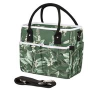 CURLYOOT Leaf Spring Insulated Lunch Bag for Women Men Adults, Eucalyptus Leaves Lunch Box with Adjustable Shoulder Strap Large Lunchs Tote Bag for Work Picnic Camping