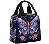CURLYOOT Magical Butterfly Lunch Bag for Women and Men Lunch Tote Bag Reusable Lunch Box Insulated Cooler Bag for Work Picnic Travel Beach