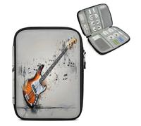 CURLYOOT Modern Musical Instruments Guitar Electronics Travel Organizer Case, Portable Cable Organizer Cord Storage Bag, Travel Electronic Accessories for Charger, Phone, SD Card