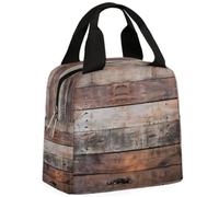 CURLYOOT Old Barn Door Wooden Pattern Lunch Bag for Women and Men Lunch Tote Bag Reusable Lunch Box Insulated Cooler Bag for Work Picnic Travel Beach