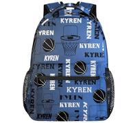 CURLYOOT Personalized Basketball Backpack for Men Women, Custom Laptop Backpack with Name, Sports Bag Lightweight Daypack for Travel Camping, Dark Ocean