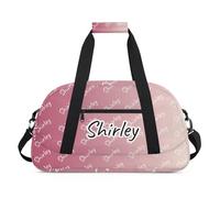 CURLYOOT Personalized Dance Bag with Name Custom Duffel Bags Sport Gym Bag Travel Weekender Bag, Purple White, L, Modern