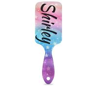 CURLYOOT Personalized Hair Brush Detangler Brush for Women, Custom Travel Hair Brushes with Name for All Hair Types, Star Colorful