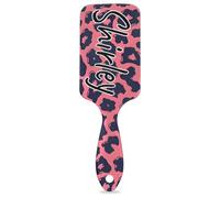 CURLYOOT Personalized Hair Brush Detangler Brush for Women, Custom Travel Hair Brushes with Name for All Hair Types, Leopard Pinks