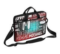 CURLYOOT Personalized Laptop Sleeve Case with Name, Custom Initial Laptop Bag 13-14 inch Handbag Waterproof Messenger Shoulder Bag Computer Carrying Bag, Red Blue Black