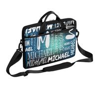 CURLYOOT Personalized Laptop Sleeve Case with Name, Custom Initial Laptop Bag 13-14 inch Handbag Waterproof Messenger Shoulder Bag Computer Carrying Bag, Navy