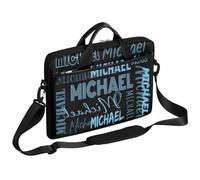 CURLYOOT Personalized Laptop Sleeve Case with Name, Custom Laptop Bag 13-14 inch Handbag Waterproof Messenger Shoulder Bag Computer Carrying Bag, Black Blue