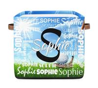 CURLYOOT Personalized Name Cube Storage Bin, 13 Inch Collapsible Fabric Storage Cube Bin with Handles, Custom Foldable Baskets for Shelves Closet Organizer, Sports Golf Club Themed