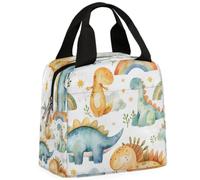 CURLYOOT Rainbow Dinosaur Lunch Bag for Women and Men Lunch Tote Bag Reusable Lunch Box Insulated Cooler Bag for Work Picnic Travel Beach
