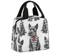 CURLYOOT Scottish Terrier Lunch Bag for Women and Men Lunch Tote Bag Reusable Lunch Box Insulated Cooler Bag for Work Picnic Travel Beach