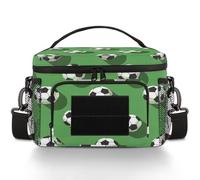 CURLYOOT Soccer Ball Game Tactical Lunch Bag Large Insulated Lunch Box for Women Men, Leakproof Cooler Bag with Shoulder Strap, Lunchbox for Work Picnic Travel