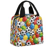 CURLYOOT Sport Ball Lunch Bag for Women and Men Soccer Ball Lunch Tote Bag Reusable Lunch Box Insulated Cooler Bag for Work Picnic Travel Beach