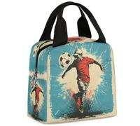 CURLYOOT Sport Ball Soccer Lunch Bag for Women and Men Lunch Tote Bag Reusable Lunch Box Insulated Cooler Bag for Work Picnic Travel Beach