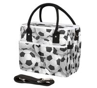 CURLYOOT Sport Game Soccer Ball Football Insulated Lunch Bag for Women Men Adults, Lunch Box with Adjustable Shoulder Strap Large Lunchs Tote Bag for Work Picnic Camping