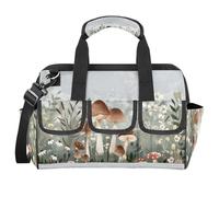 CURLYOOT Spring Floral Wild Flowers Tool Bag for Men and Women, 14.8inch Heavy Duty Tools Tote Organizer Bags, Waterproof Tool box Storage Bag with Adjustable Shoulder Strap