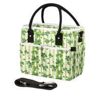 CURLYOOT St.patrick's Day Insulated Lunch Bag for Women Men Adults, Spring Green Shamrock Lunch Box with Adjustable Shoulder Strap Large Lunchs Tote Bag for Work Picnic Camping