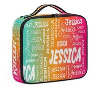 CURLYOOT Travel Makeup Train Case Cosmetic Bag Organizer Portable Storage Bag for Cosmetics Makeup Brushes Toiletry, Red Yellow Blues, L
