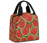 CURLYOOT Watermelon Lunch Bag for Women and Men Fruit Watermelon Lunch Tote Bag Reusable Lunch Box Insulated Cooler Bag for Work Picnic Travel Beach