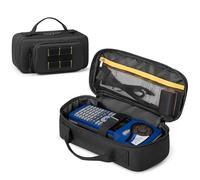 CURMIO Label Maker Carry Case Compatible with Brady M210/ M210 LAB/ BMP21-PLUS/ BMP21-LAB Handheld Label Printer, Portable Storage Bag with Fixing Strap and Accessory Pockets, Black