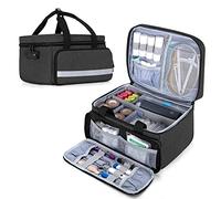 CURMIO Medical Bag Empty, Family First Aid Bag for Home, Car or School, Medicine Storage Bag, Emergency Medical Kits Bag, Black(Empty Bag, Patented Design)