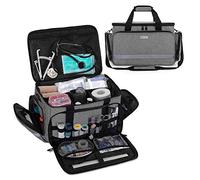 CURMIO Nurse Bag, Medical Bag Clinical Bag with Inner Dividers and No-Slip Bottom for Home Visits, Health Care, Hospice, Fits for Nursing Students, Physical Therapists, Doctors, Gray
